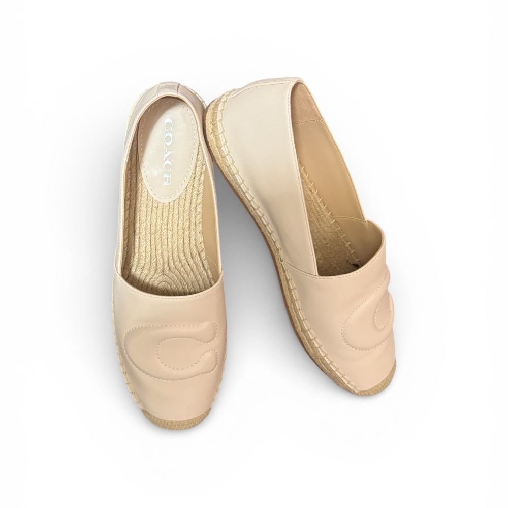 Coach Beige Leather Espadrilles - Picture 1 of 10